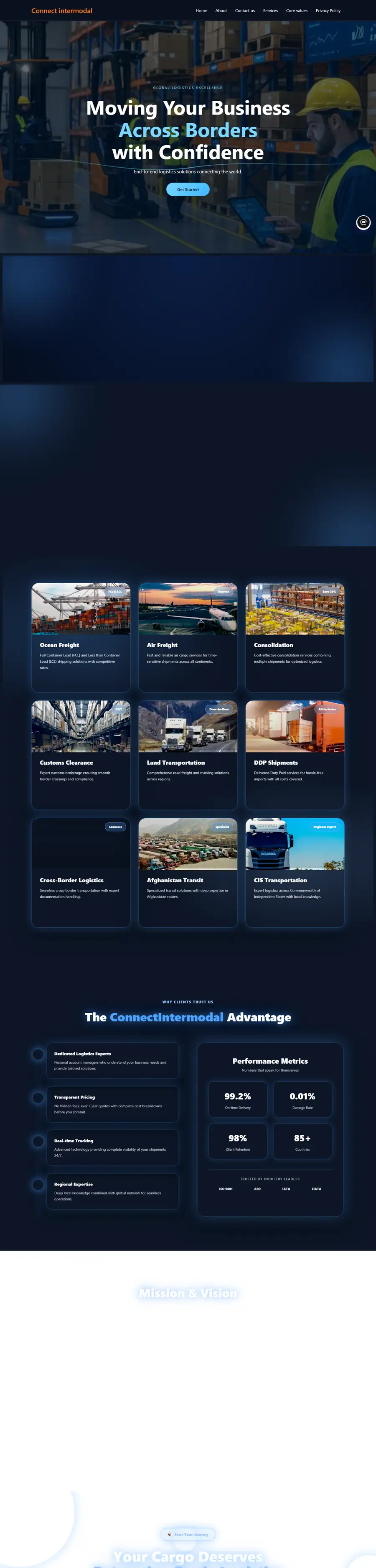 Full-page screenshot of Connect Intermodal