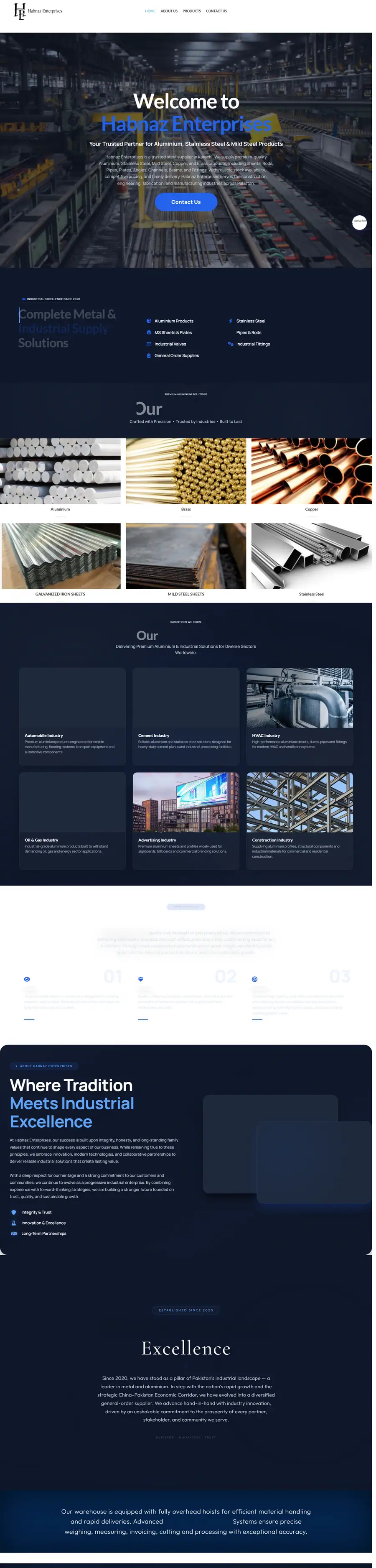 Full-page screenshot of Habnaz Enterprises