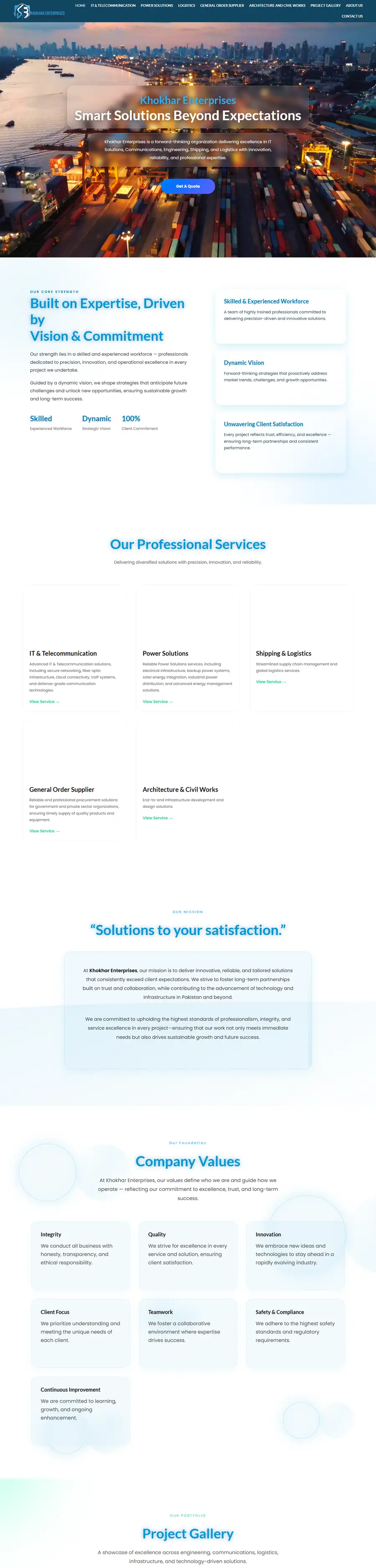 Full-page screenshot of Khokhar Enterprises