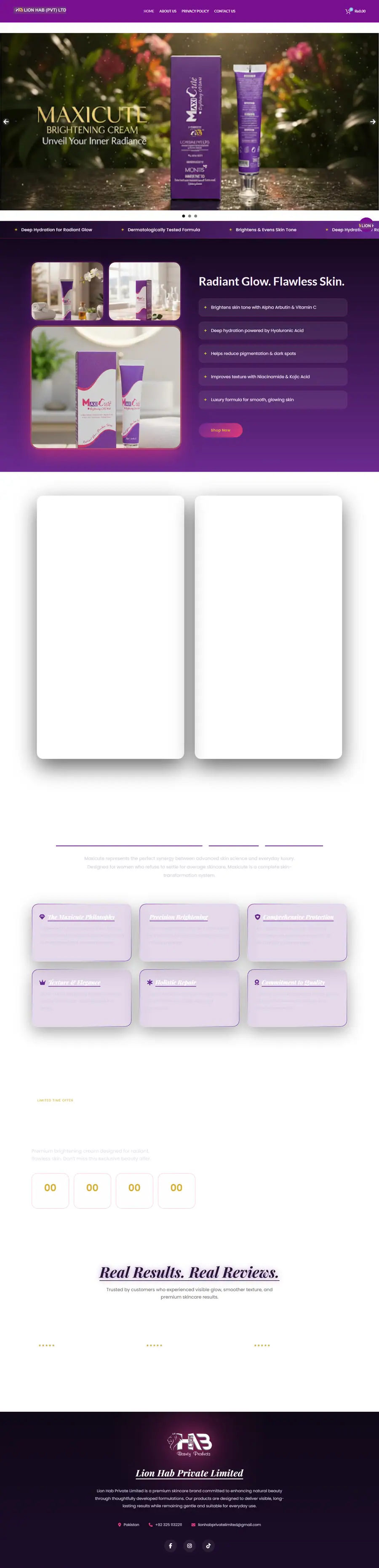 Full-page screenshot of Lionhab