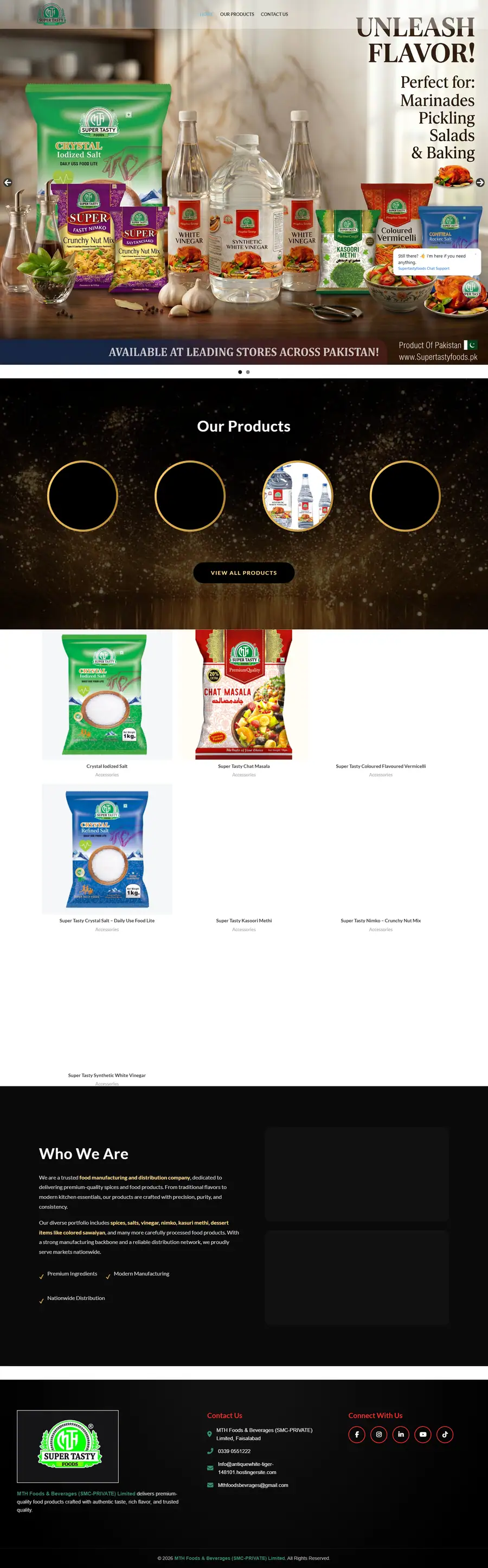Full-page screenshot of Super Tasty Foods